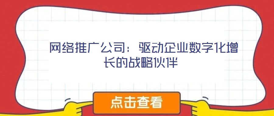 網(wǎng)絡(luò)推廣公司:驅(qū)動(dòng)企業(yè)數(shù)字化增長(zhǎng)的戰(zhàn)略伙伴