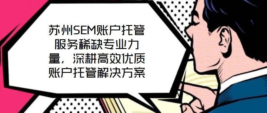 蘇州SEM賬戶托管服務稀缺專業力量,深耕高效優質賬戶托管解決方案